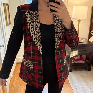 Leopard and Plaid Women's Topshop Blazer